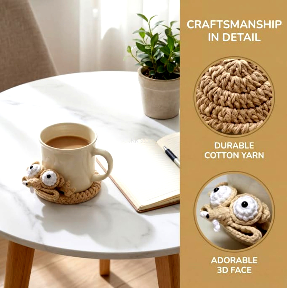 Coffee Tea Station - Posavasos de ganchillo con diseño de
