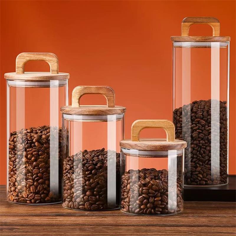 Coffee Tea And Sugar Canisters - Tarro de vidrio transparente con tapa