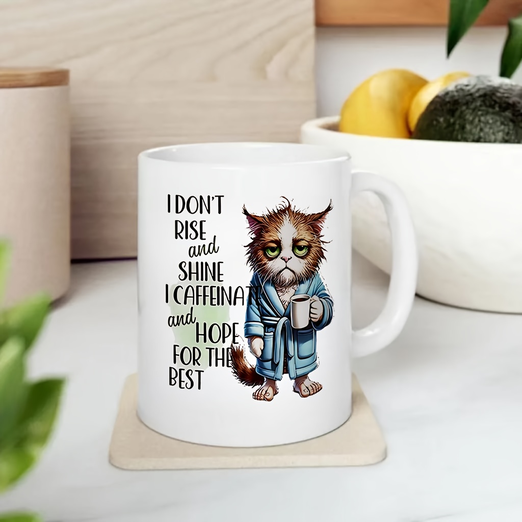 Coffee Tea Quotes - Taza Divertida con Diseño de Gato