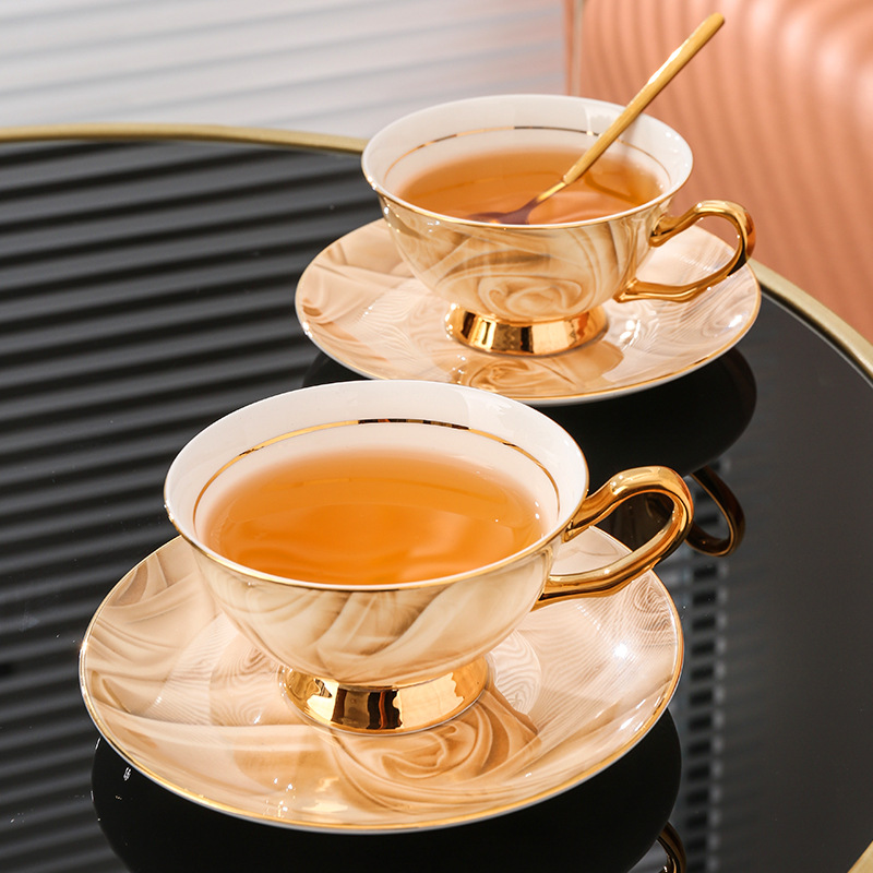 Coffee Tea Gift Set - Exquisito recuerdo hueso China taza de