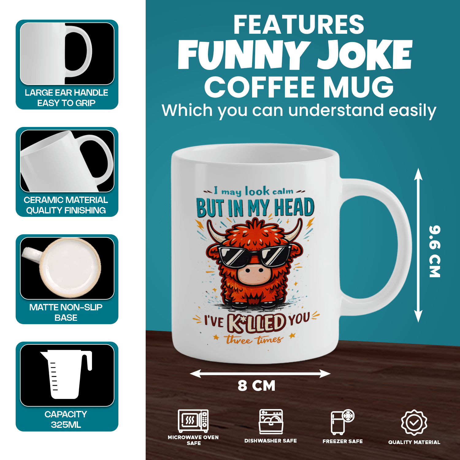 Taza de Café con Diseño Divert - Coffee Tea Quotes reseña y precio