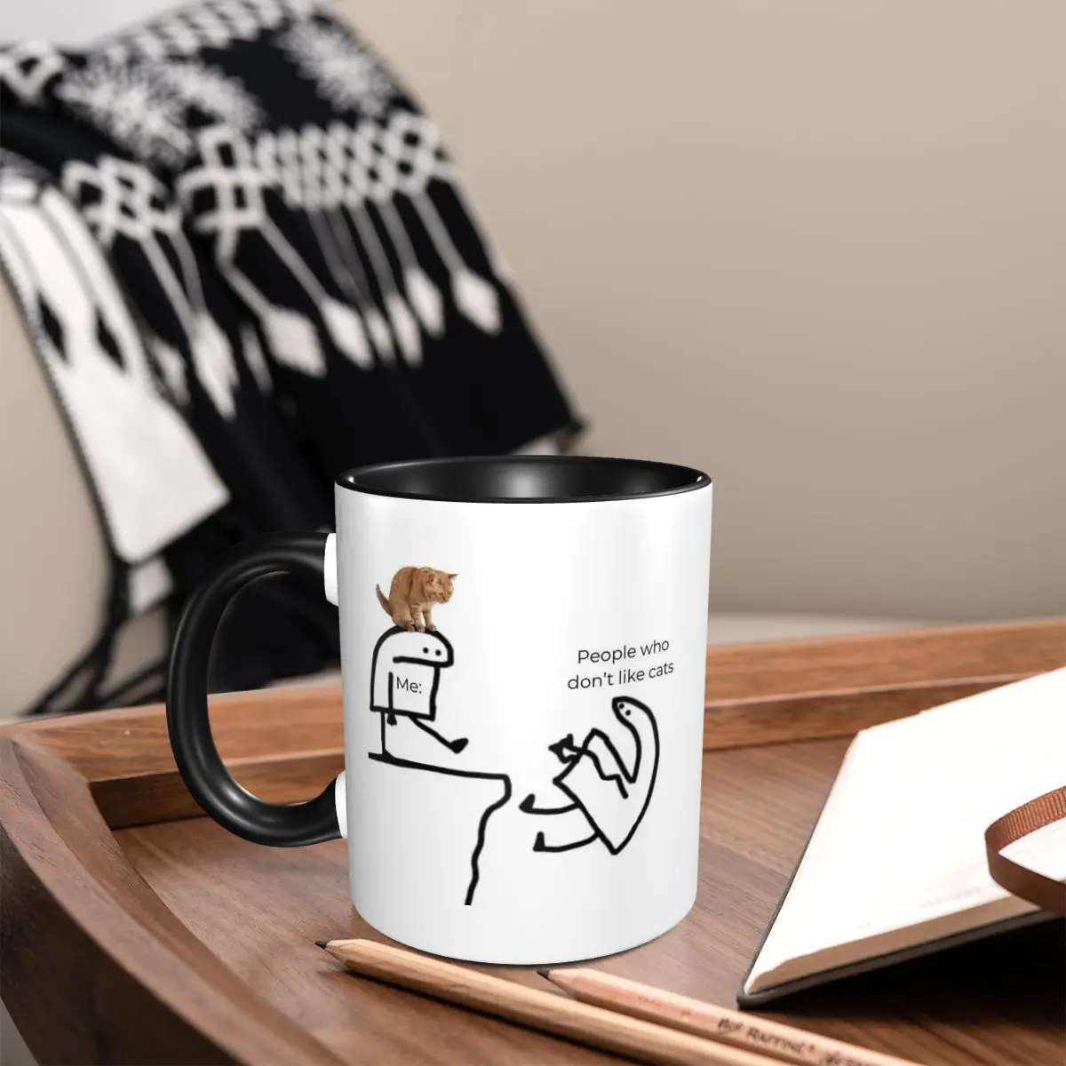 Taza con Diseño de Gato y Fras - Coffee And Tea Quotes Funny reseña y precio