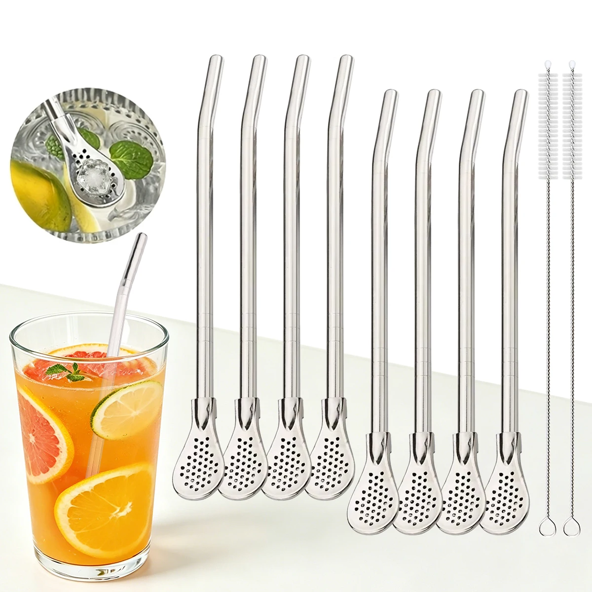 8pcs Filter Tea Straw Spoon Se - Coffee Tea Spoon reseña y precio