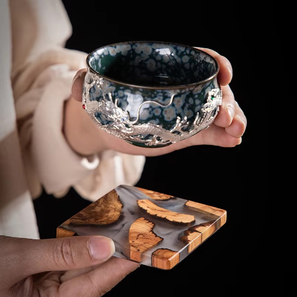 Posavasos de resina de madera, - Coffee Tea Station reseña y precio