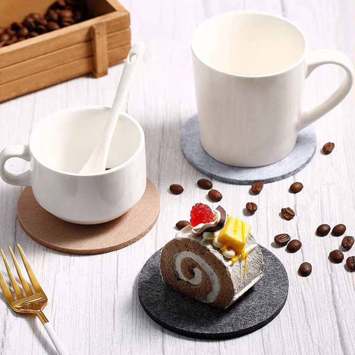 Posavasos redondos de fieltro, - Coffee Tea Station reseña y precio
