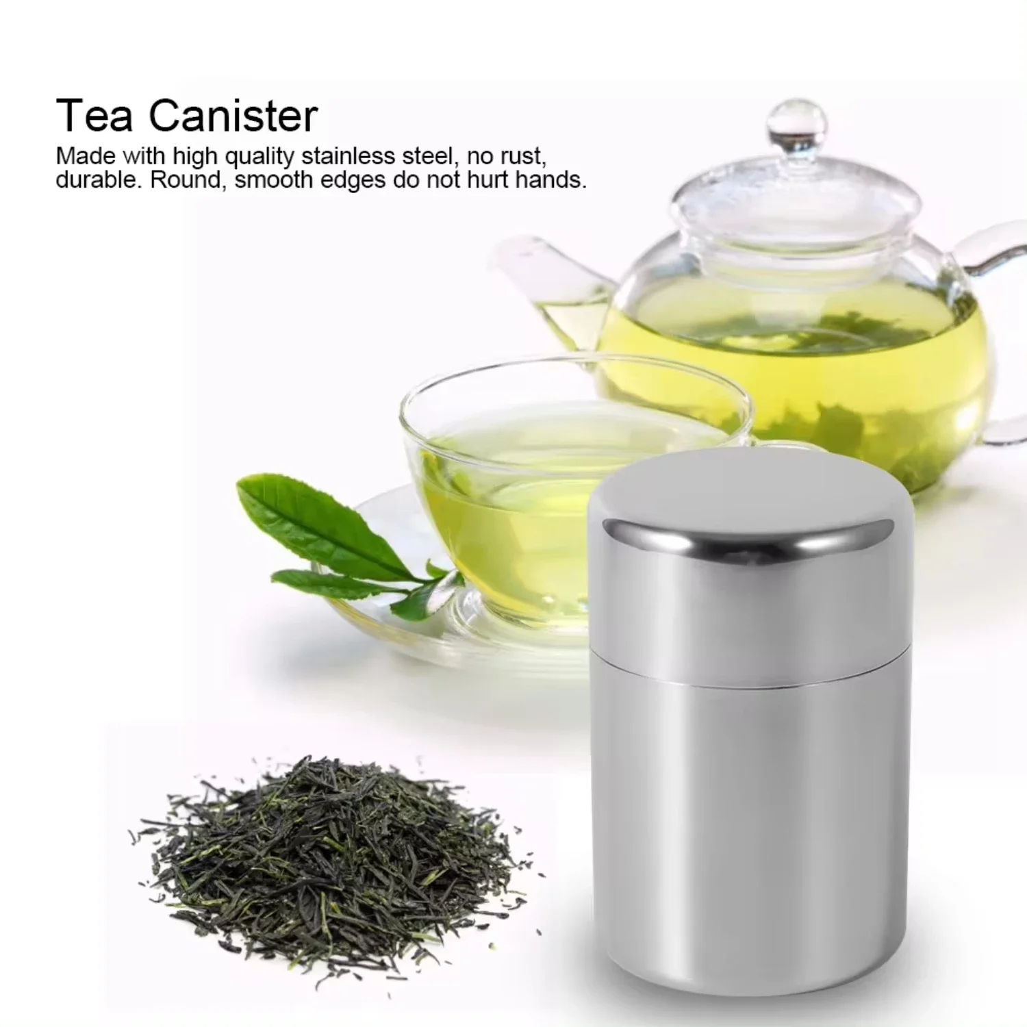 Latas de hojas de té de acero  - Coffee Tea And Sugar Canisters reseña y precio