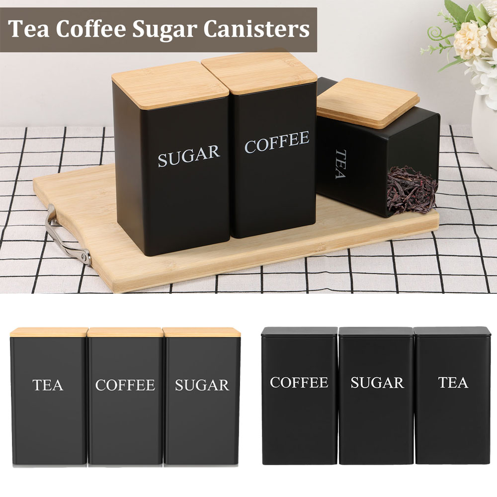 Tarro de almacenamiento de gra - Coffee Tea And Sugar Canisters reseña y precio